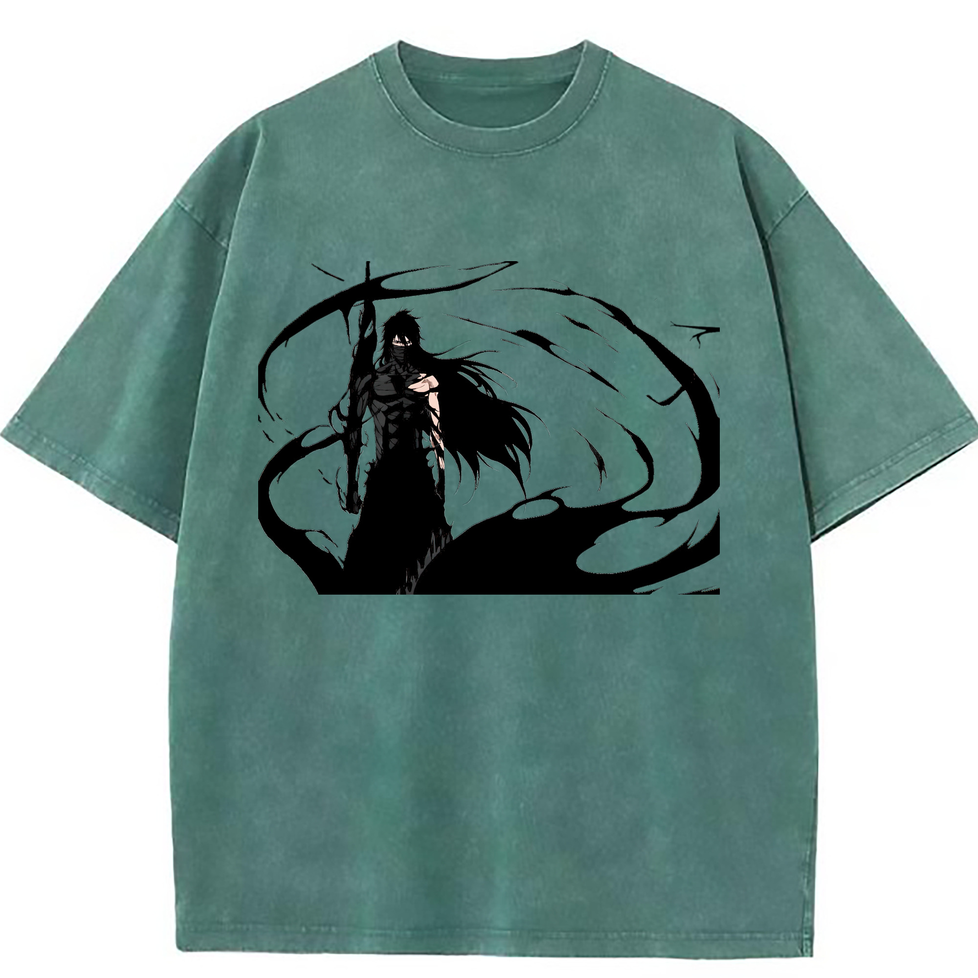 （画像用） ブリーチ 黒崎一護（くろさき いちご）BLEACH Kurosaki Ichigo 綿100% ヴィンテージ風 半袖Tシャツ（フロントプリント）